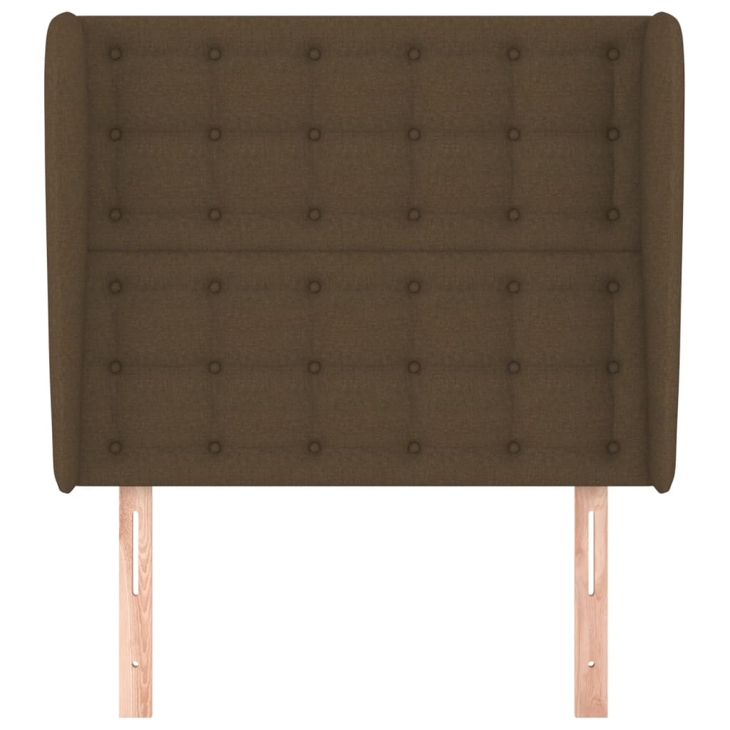 Testiera ad Orecchio Marrone Scuro 93x23x118/128 cm in Tessuto