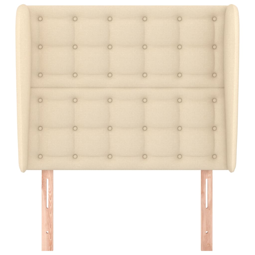 Testiera ad Orecchio Crema 93x23x118/128 cm in Tessuto