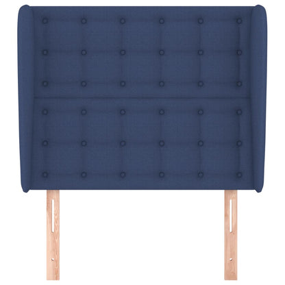 Testiera ad Orecchio Blu 93x23x118/128 cm in Tessuto