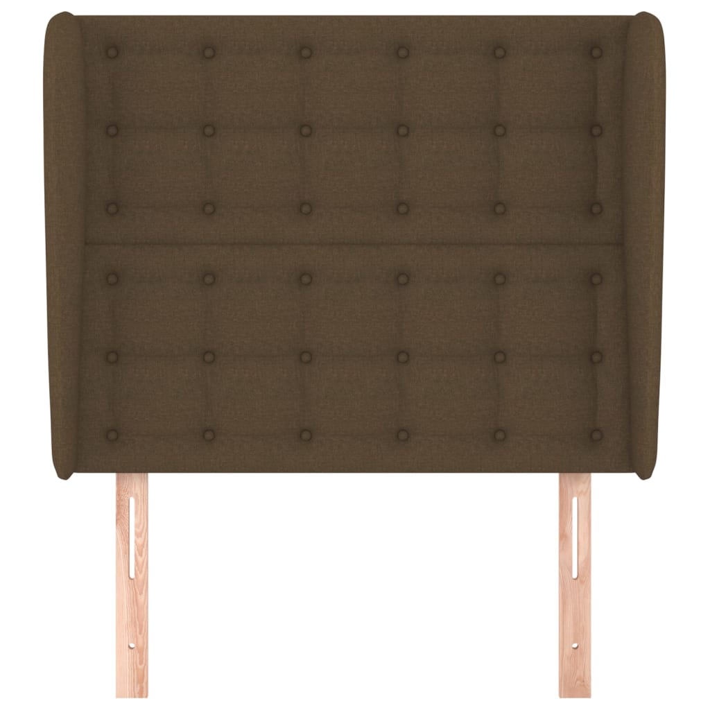 Testiera ad Orecchio Marrone Scuro 103x23x118/128 cm in Tessuto