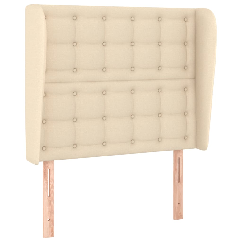 Testiera ad Orecchio Crema 103x23x118/128 cm in Tessuto