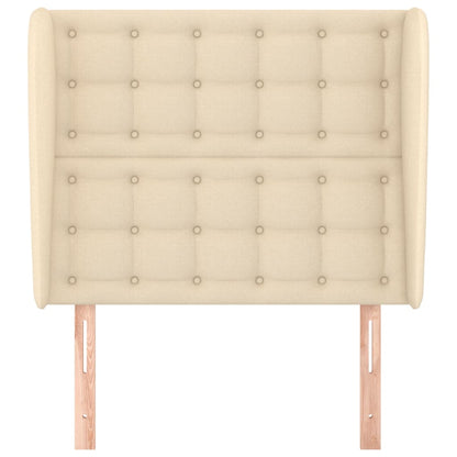 Testiera ad Orecchio Crema 103x23x118/128 cm in Tessuto