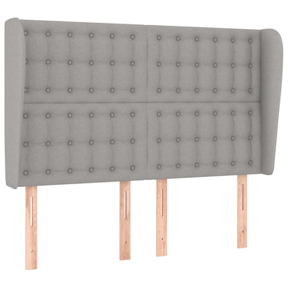 Testiera ad Orecchio Grigio Chiaro 147x23x118/128 cm in Tessuto