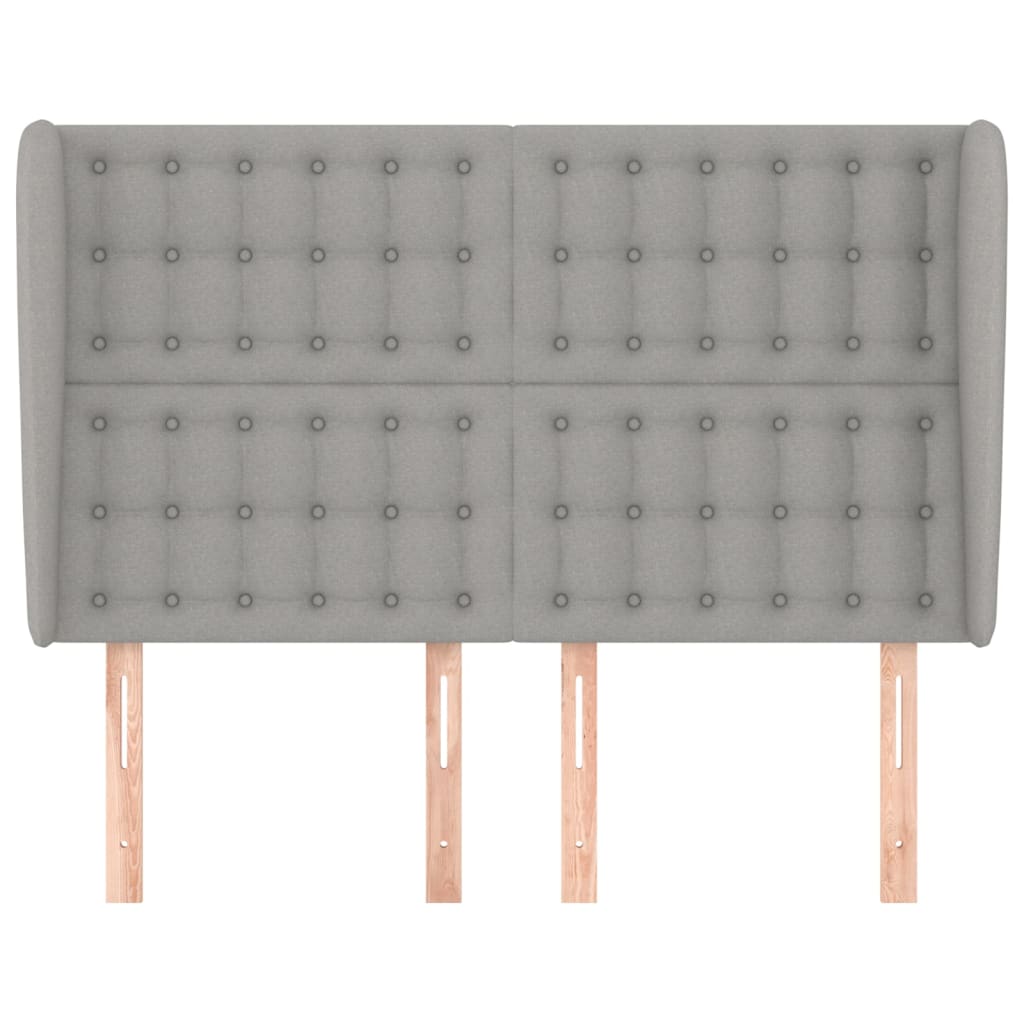 Testiera ad Orecchio Grigio Chiaro 147x23x118/128 cm in Tessuto