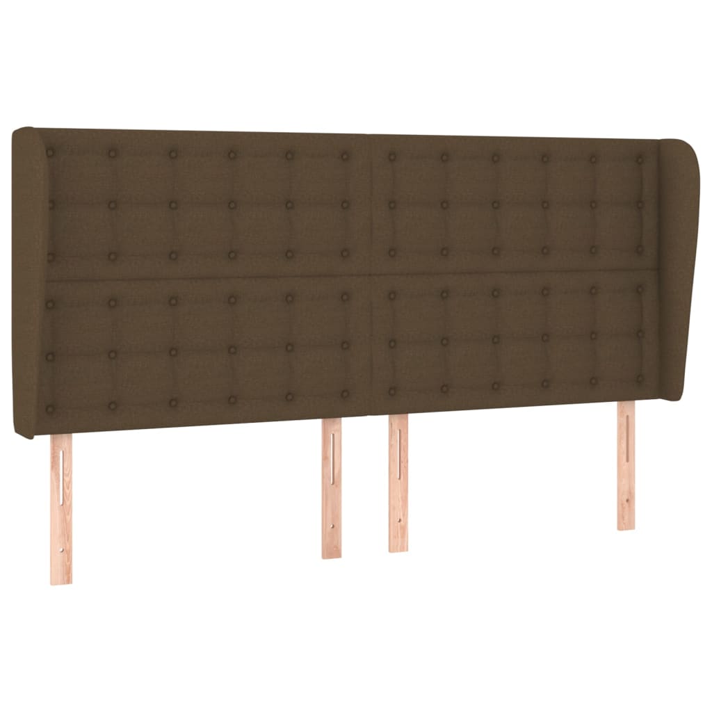 Testiera ad Orecchio Marrone Scuro 163x23x118/128 cm in Tessuto | homemem39