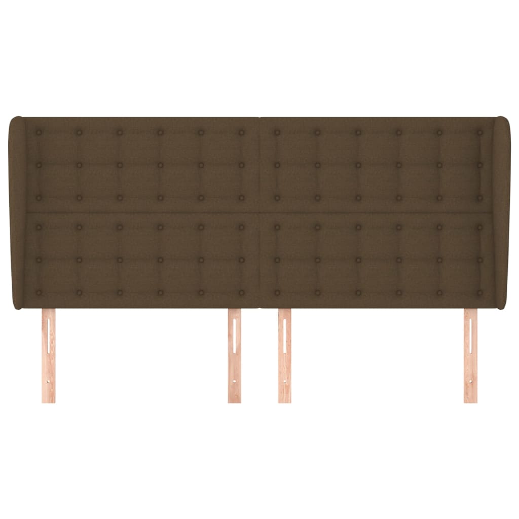 Testiera ad Orecchio Marrone Scuro 163x23x118/128 cm in Tessuto | homemem39