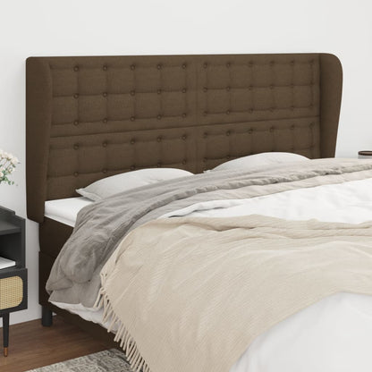 Testiera ad Orecchio Marrone Scuro 163x23x118/128 cm in Tessuto | homemem39