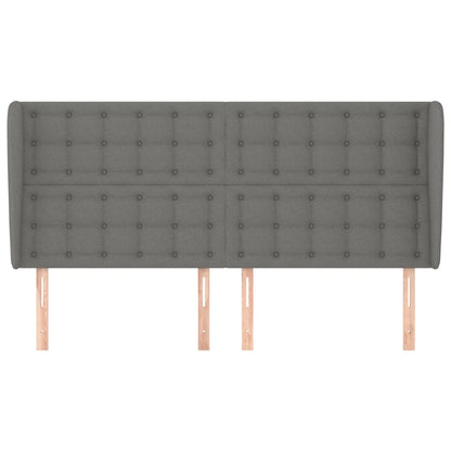 Testiera ad Orecchio GrigioScuro 183x23x118/128cm in Tessuto