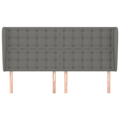 Testiera ad Orecchio GrigioScuro 203x23x118/128cm in Tessuto