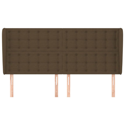 Testiera ad Orecchio Marrone Scuro 203x23x118/128 cm in Tessuto