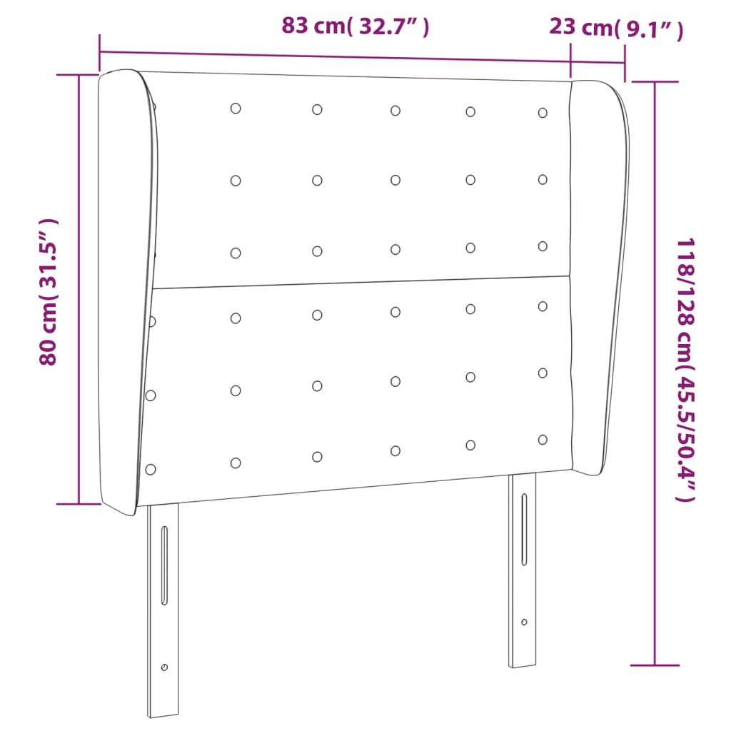 Testiera ad Orecchio Rosa 83x23x118/128 cm in Velluto | homemem39