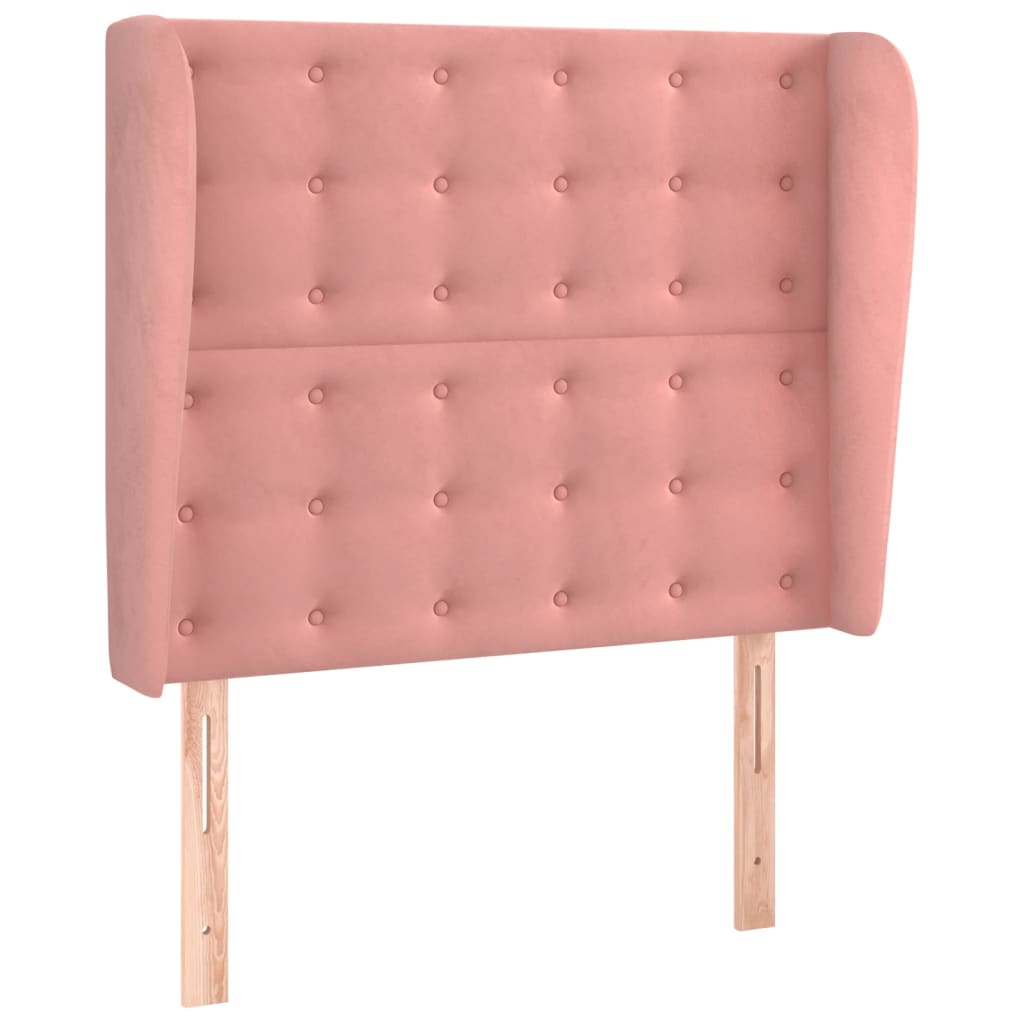 Testiera ad Orecchio Rosa 103x23x118/128 cm in Velluto