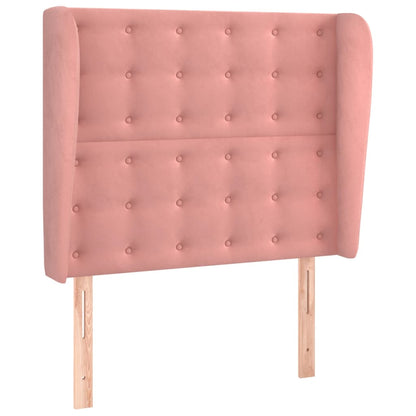 Testiera ad Orecchio Rosa 103x23x118/128 cm in Velluto