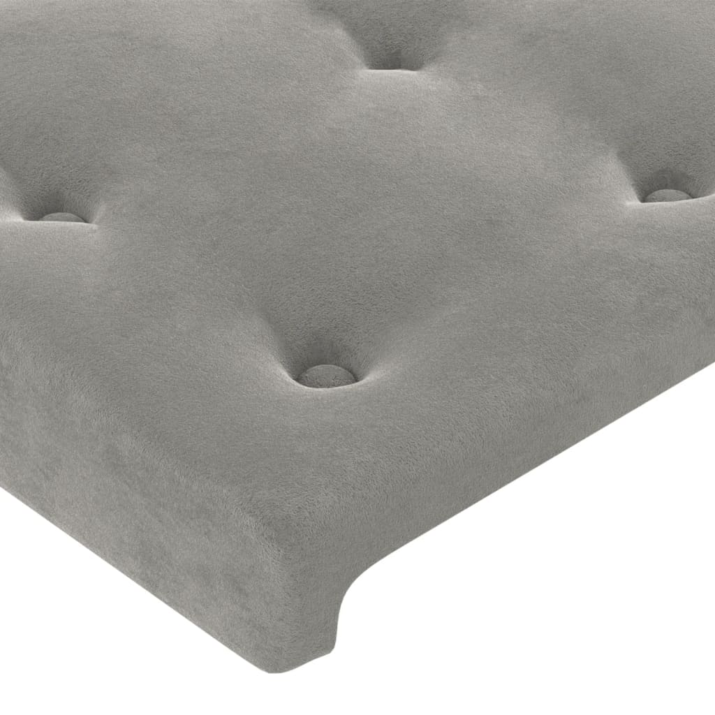 Testiera ad Orecchio Grigio Chiaro 163x23x118/128 cm in Velluto | homemem39