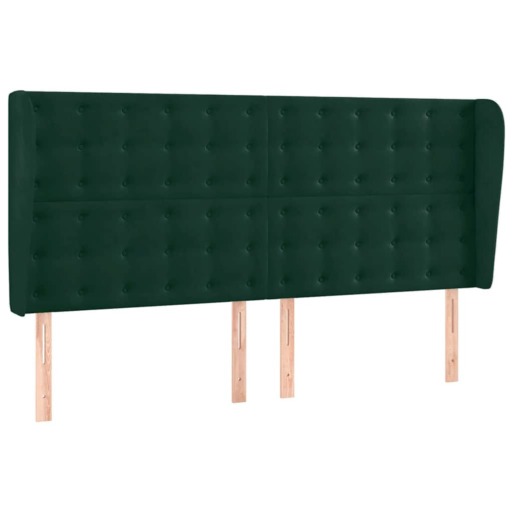 Testiera ad Orecchio Verde Scuro 163x23x118/128cm in Velluto | homemem39
