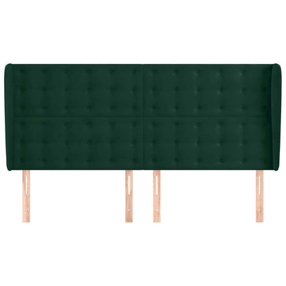 Testiera ad Orecchio Verde Scuro 163x23x118/128cm in Velluto | homemem39