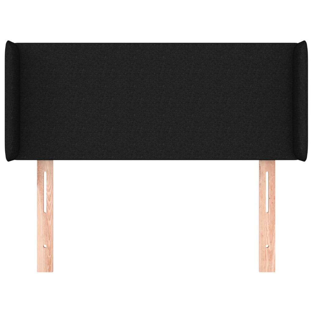 Testiera ad Orecchio Nera 103x16x78/88 cm in Tessuto | homemem39