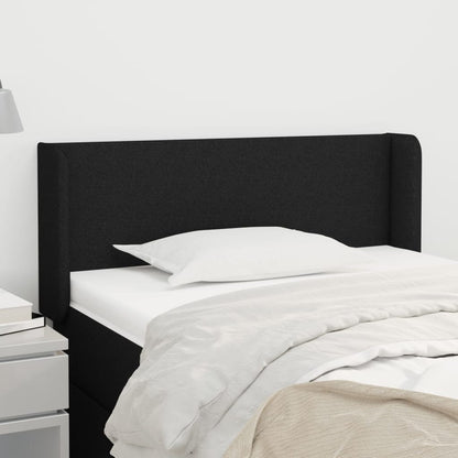Testiera ad Orecchio Nera 103x16x78/88 cm in Tessuto | homemem39