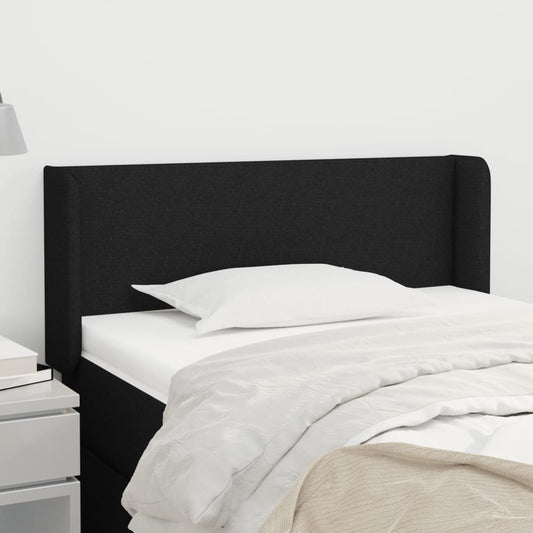 Testiera ad Orecchio Nera 103x16x78/88 cm in Tessuto | homemem39