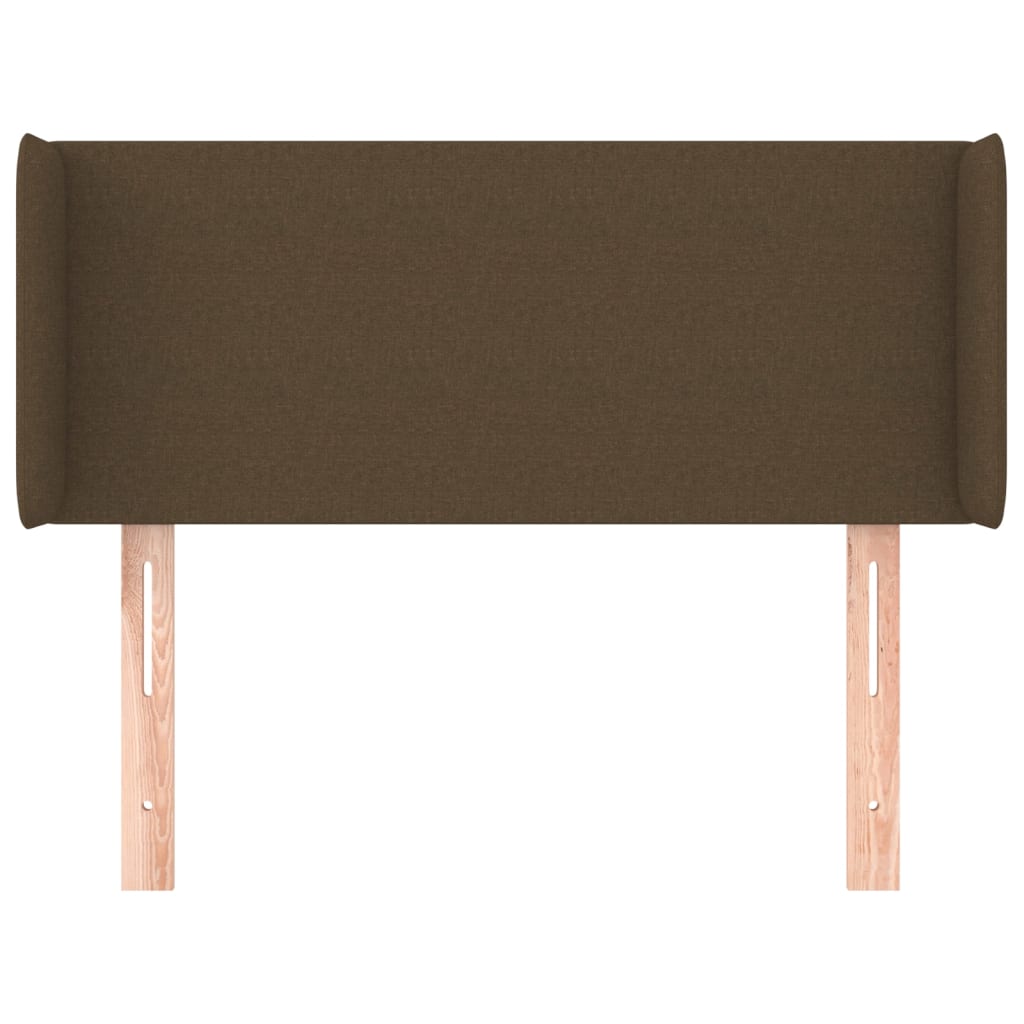 Testiera ad Orecchio Marrone Scuro 103x16x78/88 cm in Tessuto | homemem39