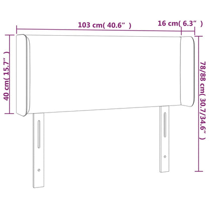 Testiera ad Orecchio Marrone Scuro 103x16x78/88 cm in Tessuto | homemem39