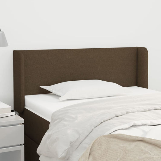 Testiera ad Orecchio Marrone Scuro 103x16x78/88 cm in Tessuto | homemem39