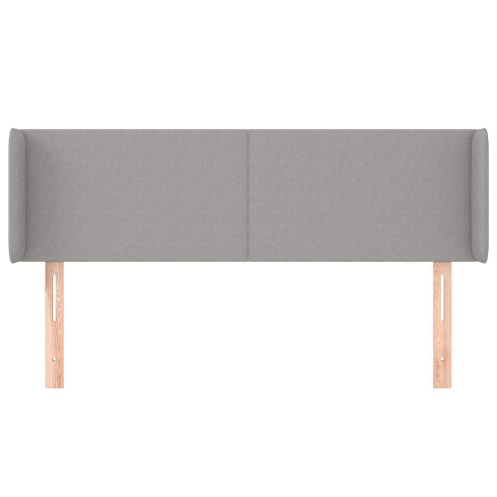 Testiera ad Orecchio Grigio Chiaro 147x16x78/88 cm in Tessuto