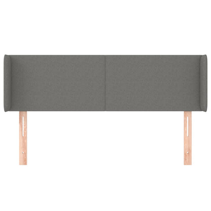 Testiera ad Orecchio Grigio Scuro 147x16x78/88 cm in Tessuto