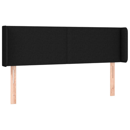 Testiera ad Orecchio Nera 147x16x78/88 cm in Tessuto | homemem39