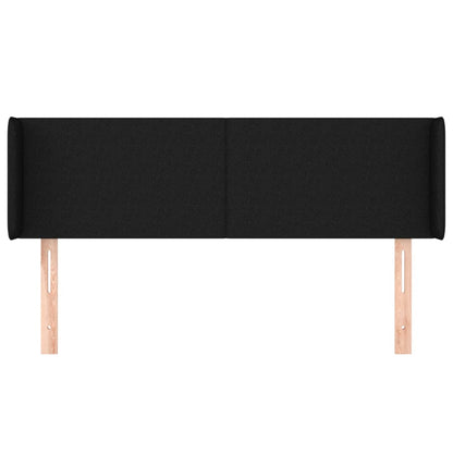 Testiera ad Orecchio Nera 147x16x78/88 cm in Tessuto | homemem39