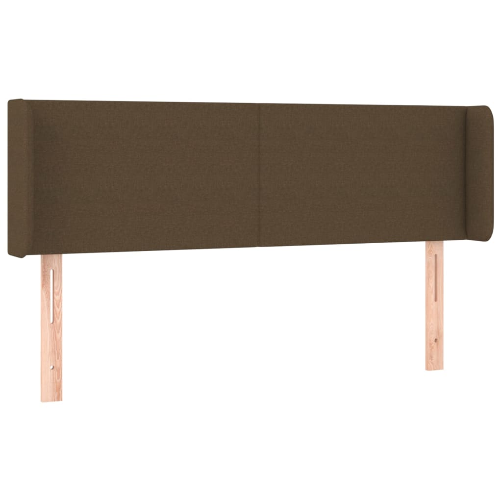 Testiera ad Orecchio Marrone Scuro 147x16x78/88 cm in Tessuto | homemem39