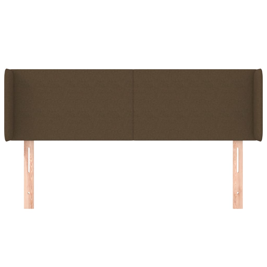 Testiera ad Orecchio Marrone Scuro 147x16x78/88 cm in Tessuto | homemem39