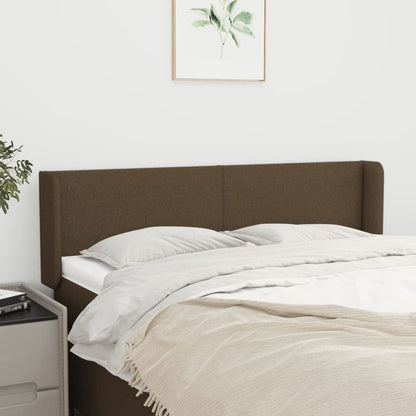 Testiera ad Orecchio Marrone Scuro 147x16x78/88 cm in Tessuto | homemem39