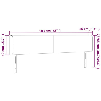 Testiera ad Orecchio Marrone Scuro 183x16x78/88 cm in Tessuto | homemem39