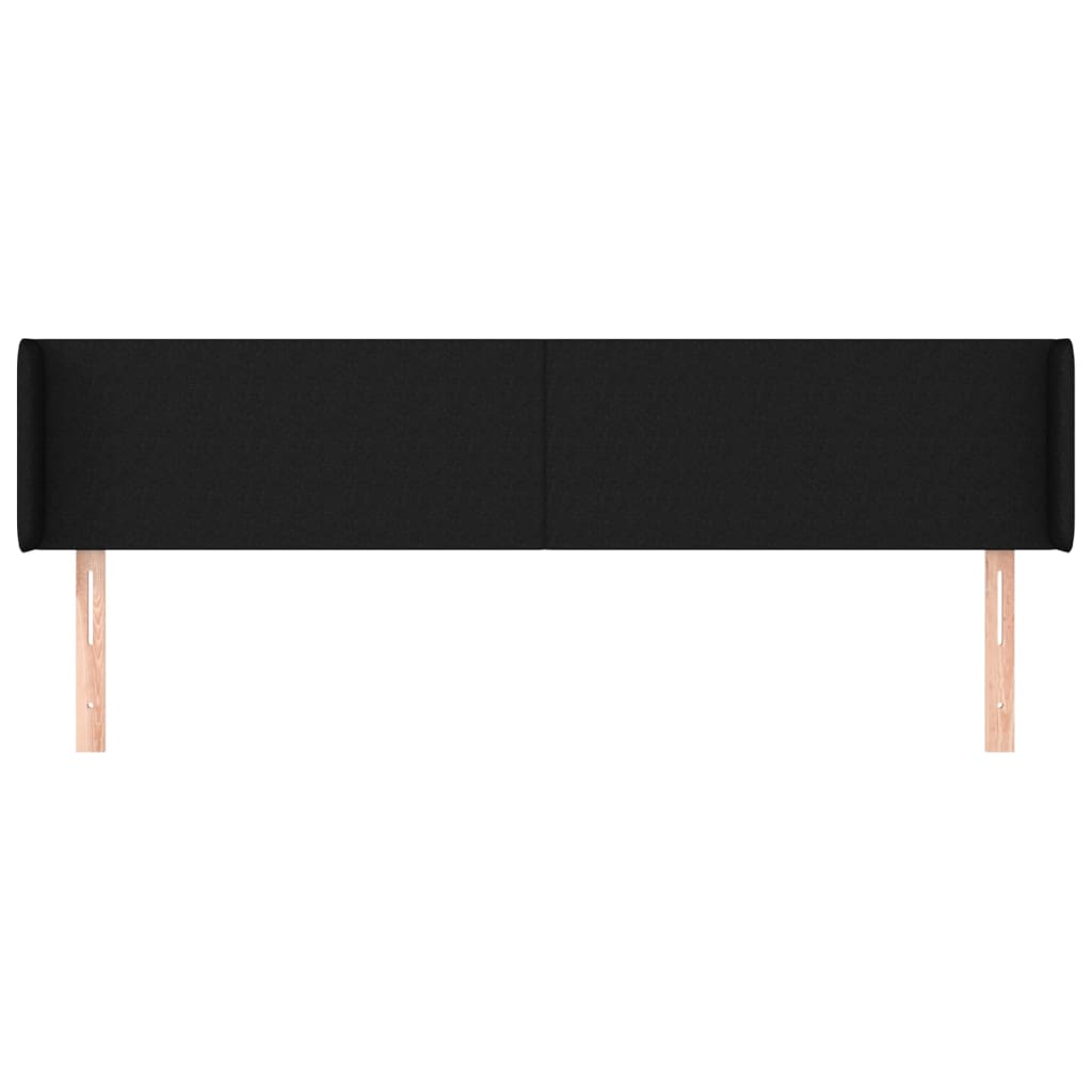 Testiera ad Orecchio Nera 203x16x78/88 cm in Tessuto | homemem39