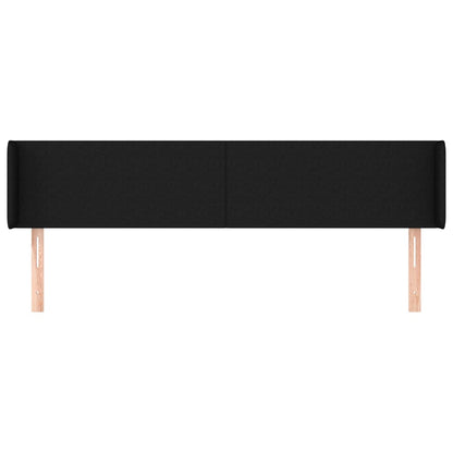 Testiera ad Orecchio Nera 203x16x78/88 cm in Tessuto | homemem39