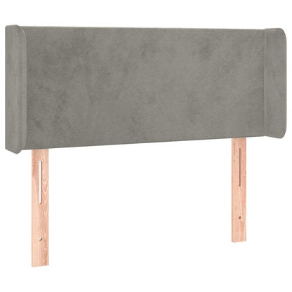 Testiera ad Orecchio Grigio Chiaro 103x16x78/88 cm in Velluto