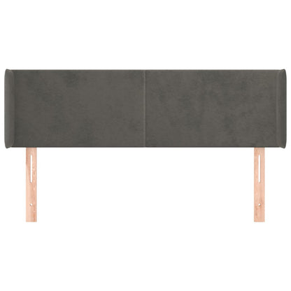 Testiera ad Orecchio Grigio Scuro 147x16x78/88 cm in Velluto