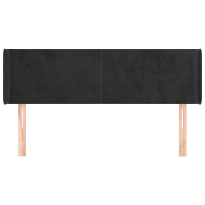 Testiera ad Orecchio Nera 147x16x78/88 cm in Velluto