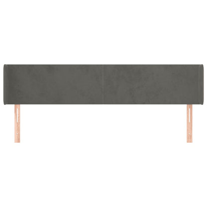 Testiera ad Orecchio Grigio Scuro 183x16x78/88 cm in Velluto