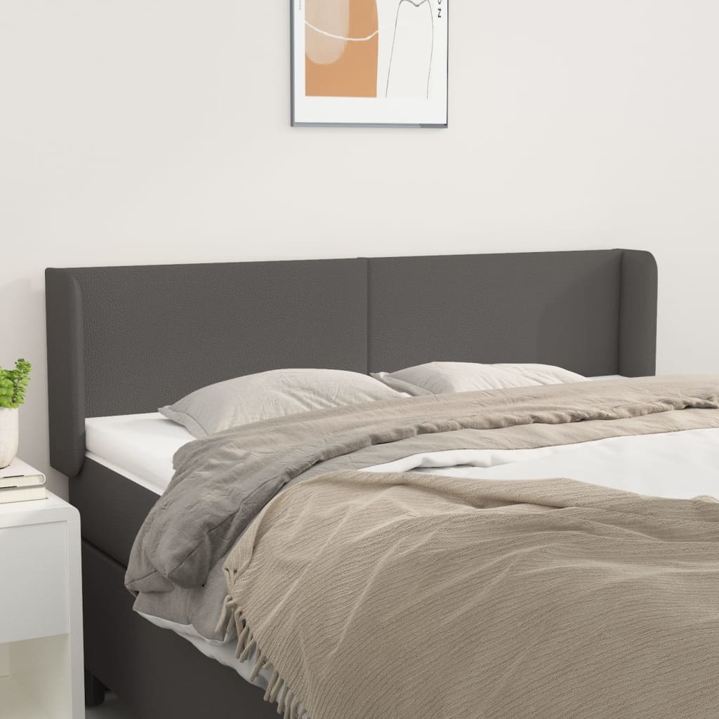 Testiera ad Orecchio Grigio 147x16x78/88 cm in Similpelle | homemem39