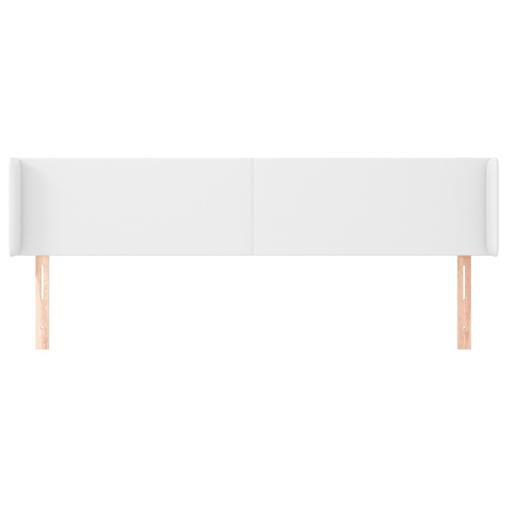 Testiera ad Orecchio Bianca 183x16x78/88 cm in Similpelle