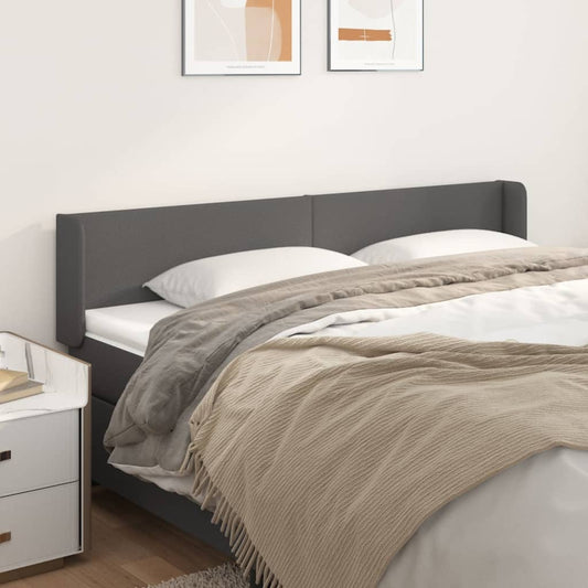 Testiera ad Orecchio Grigia 183x16x78/88 cm in Similpelle | homemem39