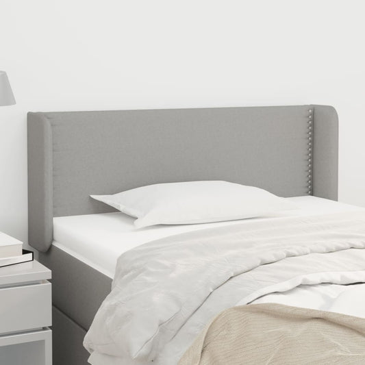 Testiera ad Orecchio Grigio Chiaro 83x16x78/88 cm in Tessuto | homemem39