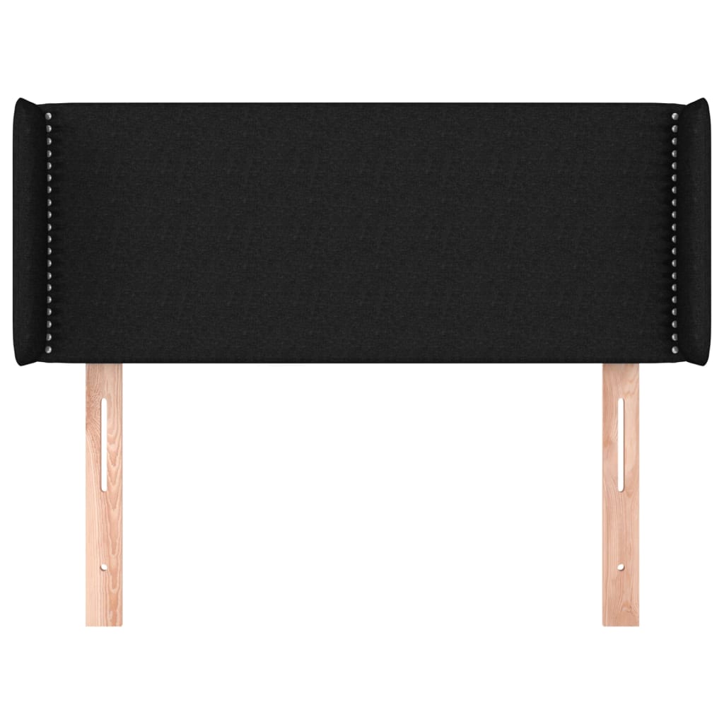 Testiera ad Orecchio Nera 83x16x78/88 cm in Tessuto | homemem39
