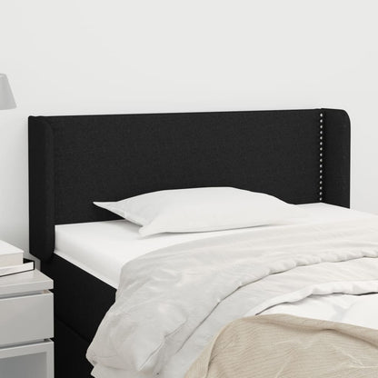 Testiera ad Orecchio Nera 83x16x78/88 cm in Tessuto | homemem39