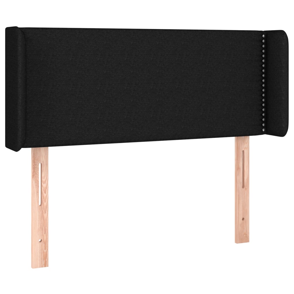 Testiera ad Orecchio Nera 103x16x78/88 cm in Tessuto | homemem39