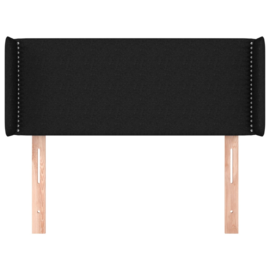 Testiera ad Orecchio Nera 103x16x78/88 cm in Tessuto | homemem39