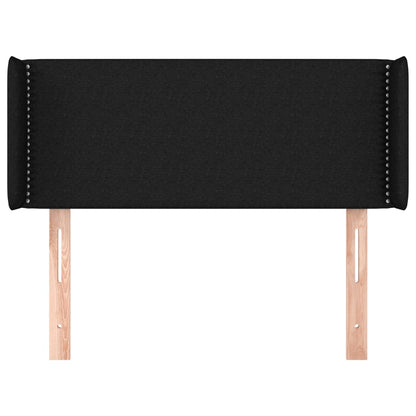 Testiera ad Orecchio Nera 103x16x78/88 cm in Tessuto | homemem39
