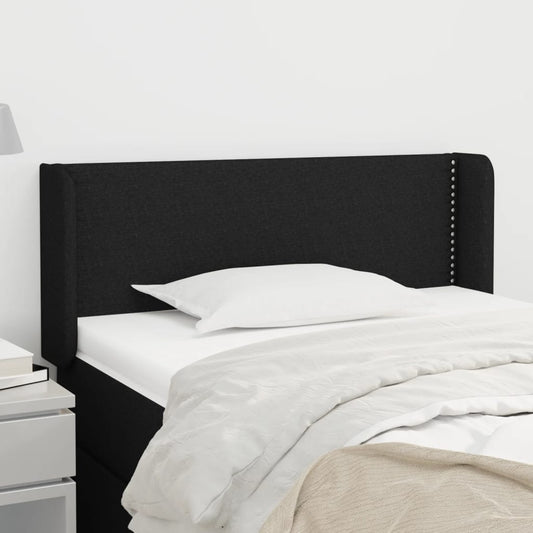 Testiera ad Orecchio Nera 103x16x78/88 cm in Tessuto | homemem39